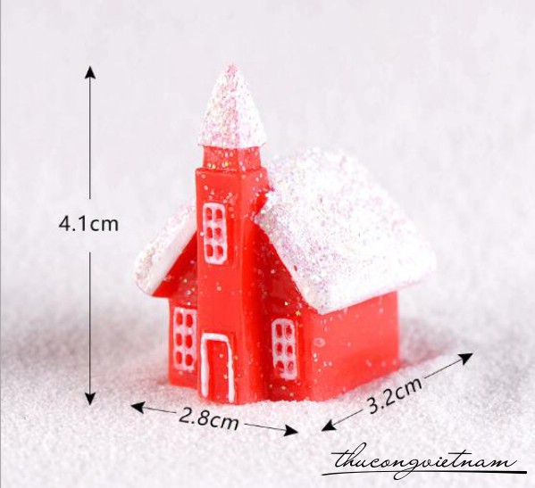 Nhà Thờ Mái Phủ Tuyết 2.8*3.2*4.1cm